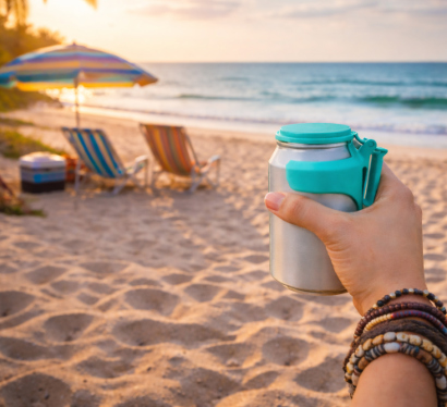 trip to the beach using the Klever Cap